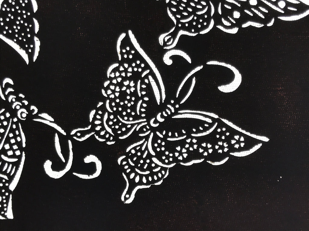 Antique Japanese Katagami Paper Kimono Stencil Katazome Butterfly Design A779