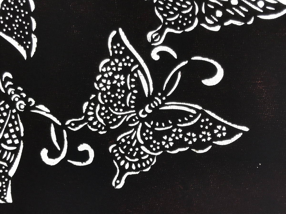 Antique Japanese Katagami Paper Kimono Stencil Katazome Butterfly Design A779