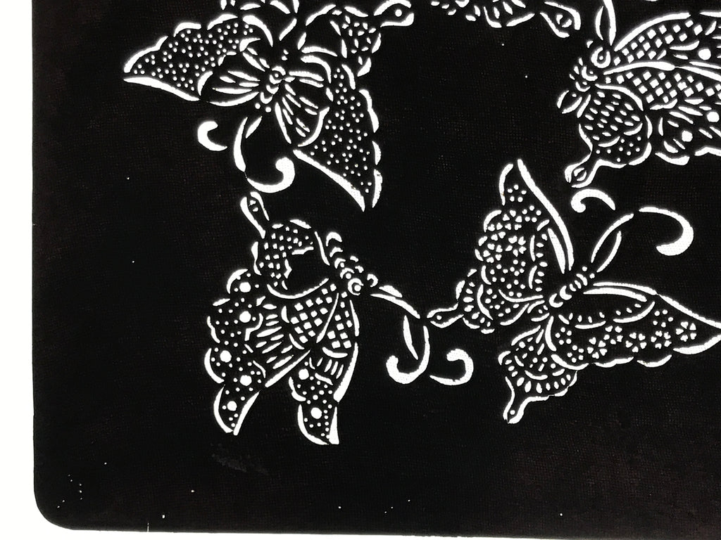 Antique Japanese Katagami Paper Kimono Stencil Katazome Butterfly Design A779
