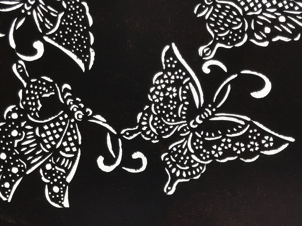 Antique Japanese Katagami Paper Kimono Stencil Katazome Butterfly Design A779