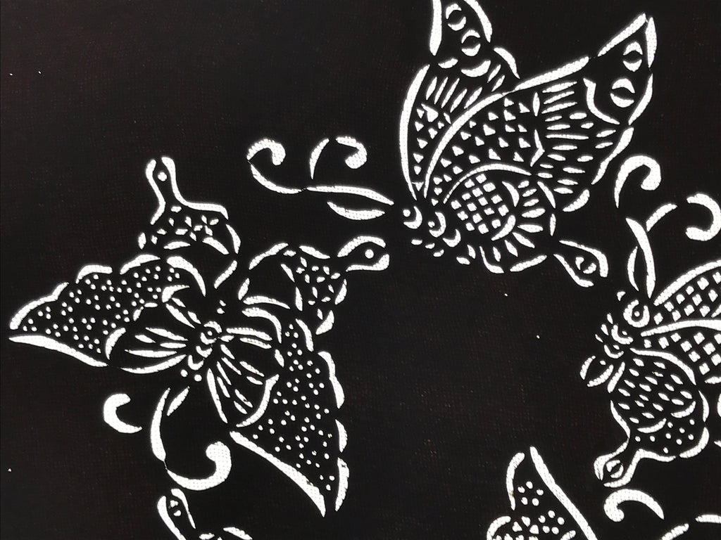 Antique Japanese Katagami Paper Kimono Stencil Katazome Butterfly Design A779