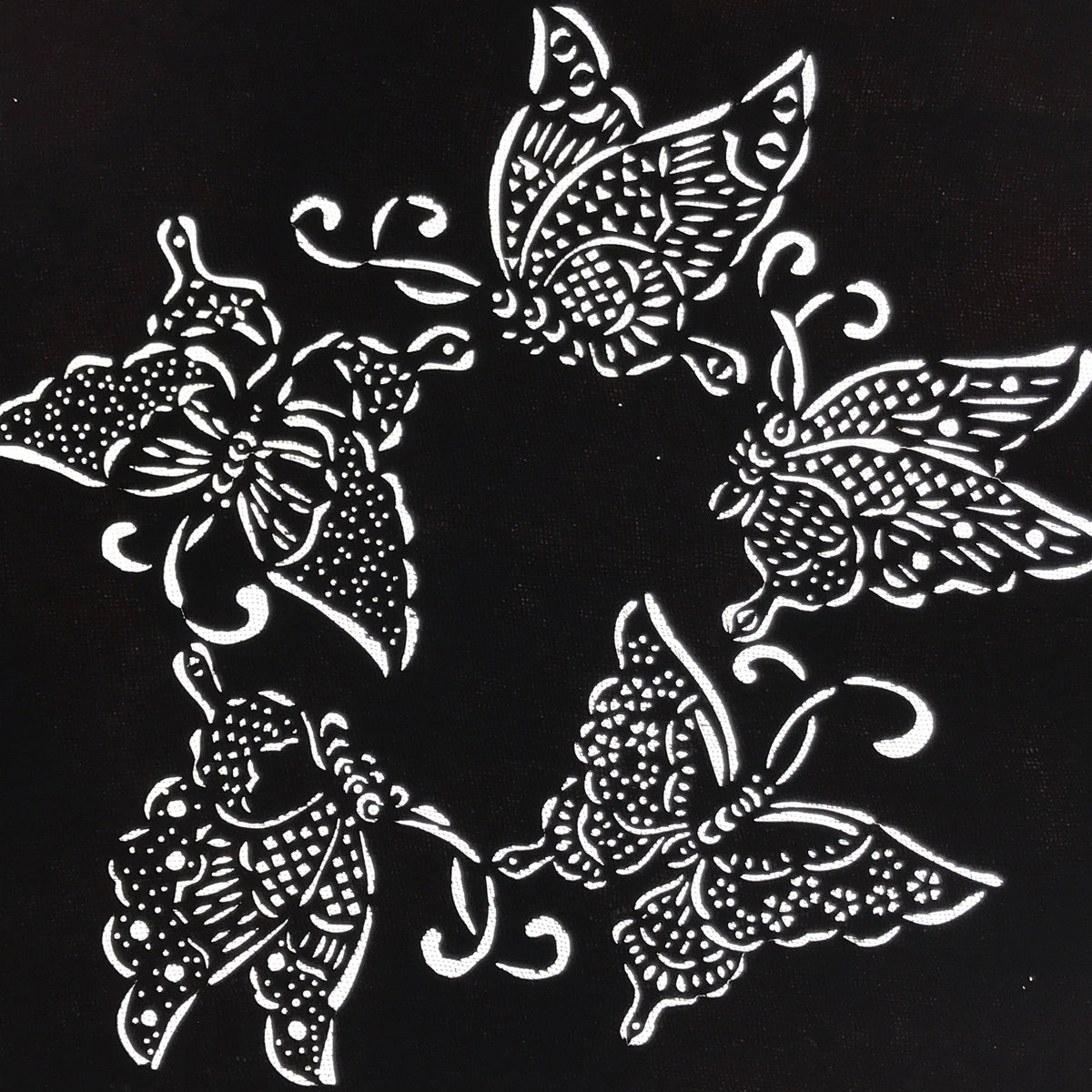 Antique Japanese Katagami Paper Kimono Stencil Katazome Butterfly Design A779