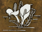 Antique Japanese Katagami Paper Kimono Stencil Katazome Calla Lily Flower A671