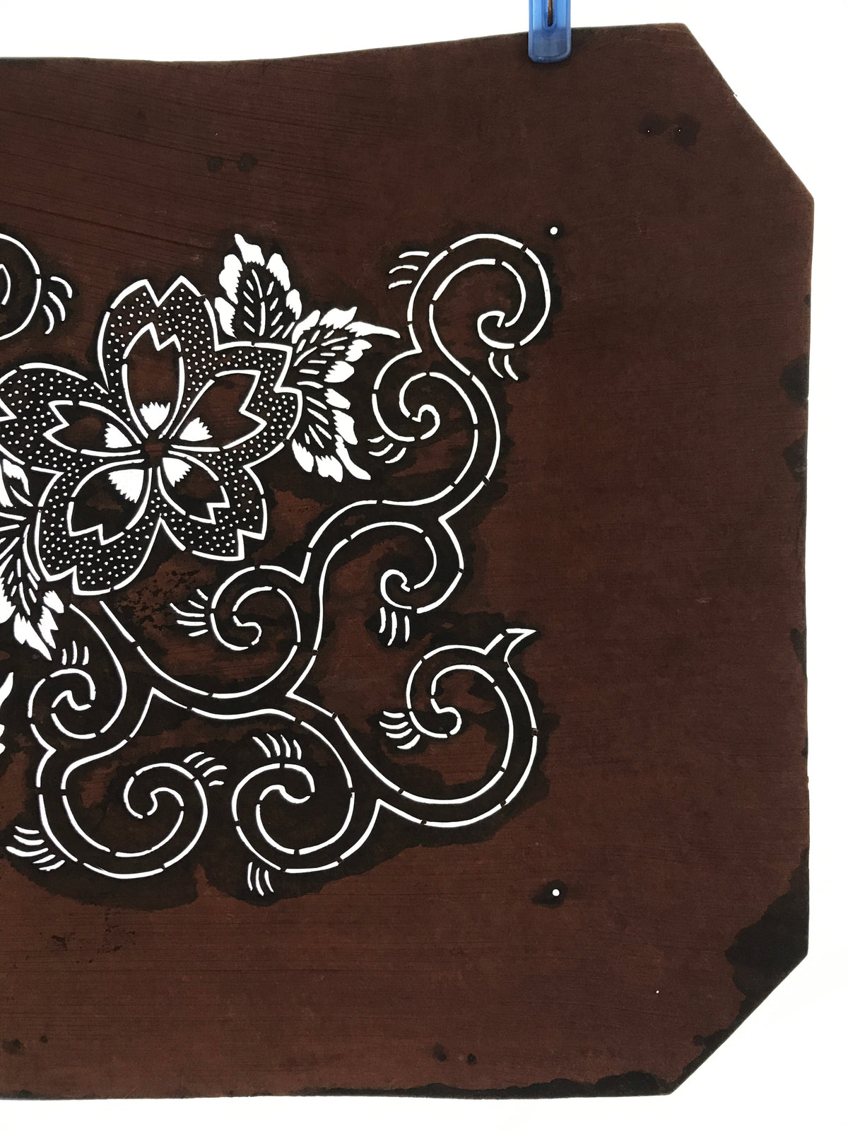 Antique Japanese Katagami Paper Kimono Stencil Katazome Cherry Blossoms A662