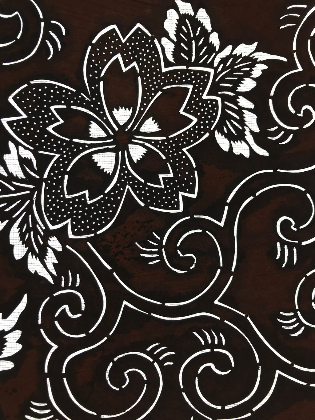 Antique Japanese Katagami Paper Kimono Stencil Katazome Cherry Blossoms A662