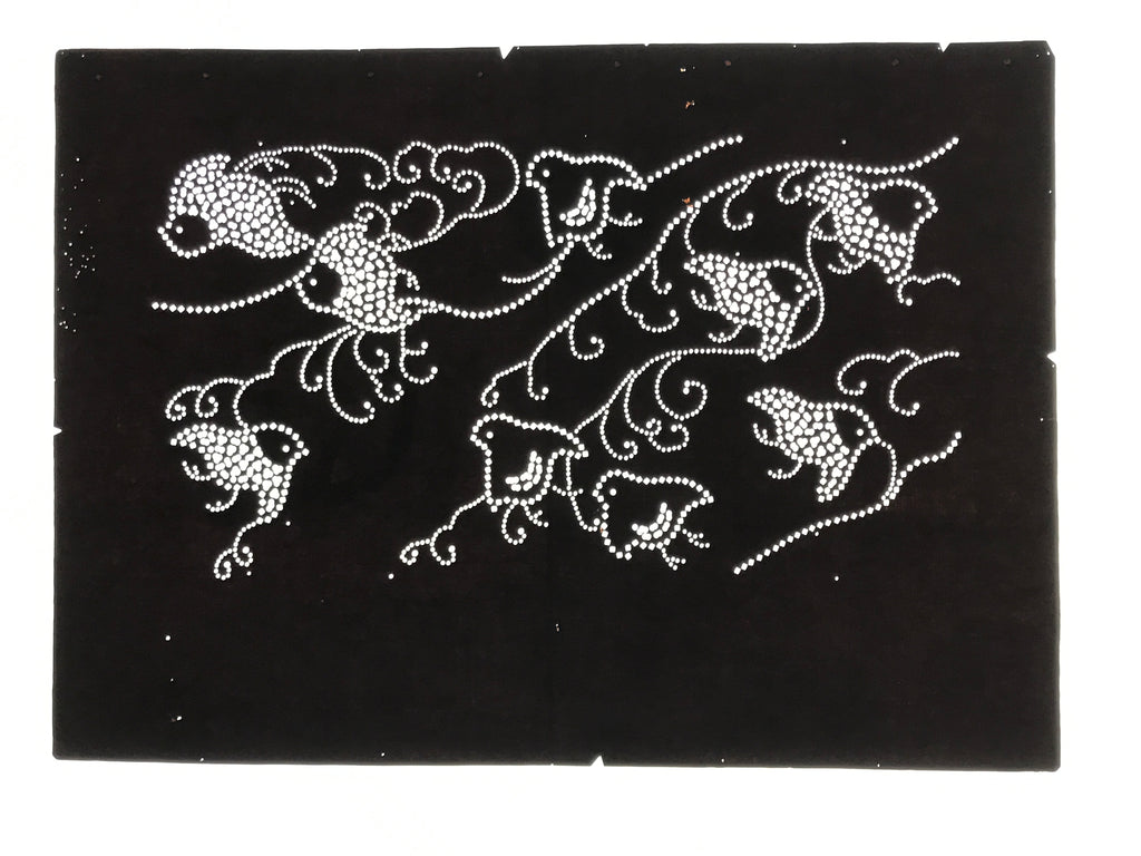 Antique Japanese Katagami Paper Kimono Stencil Katazome Chidori Plover Bird A845