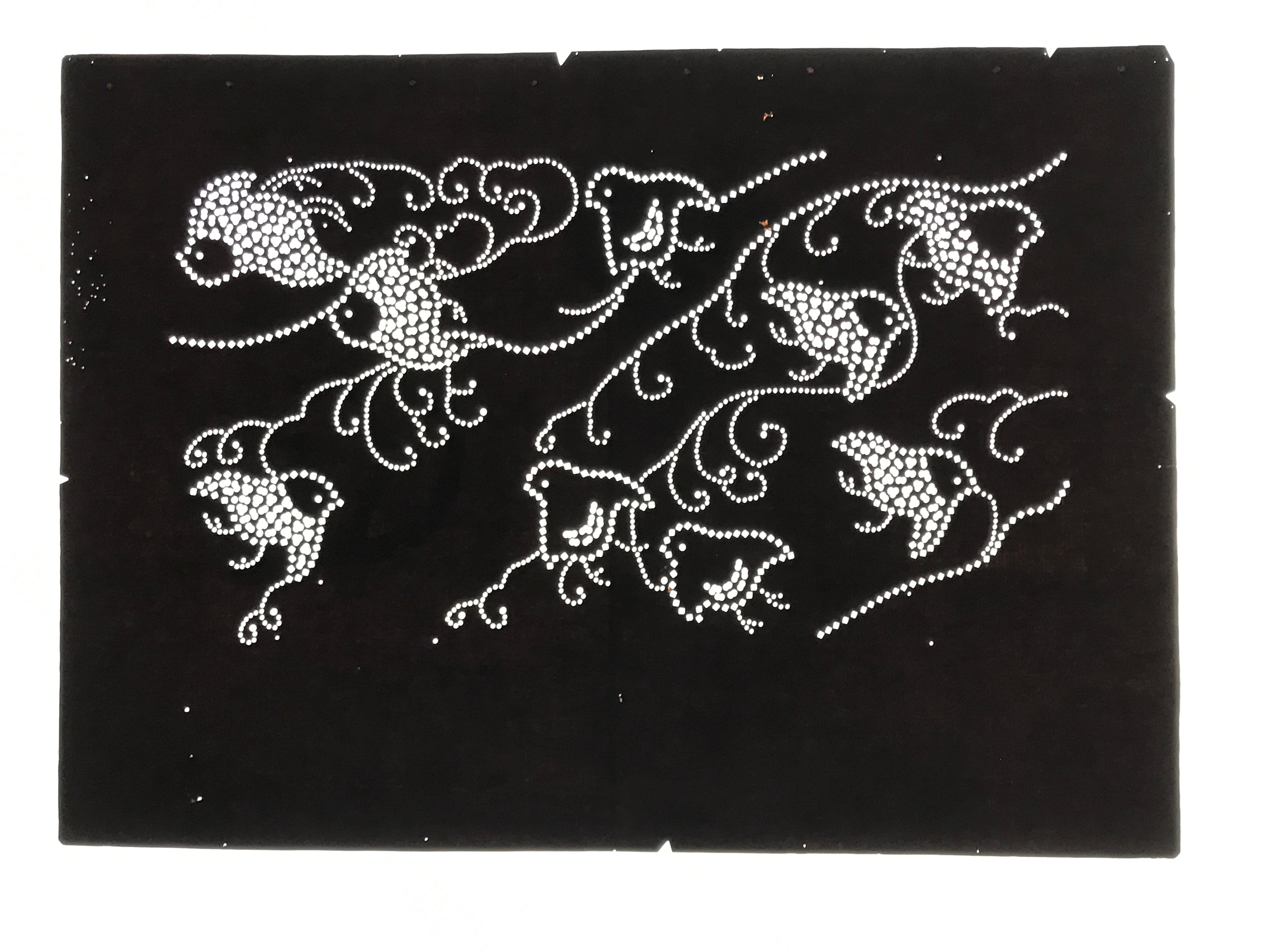 Antique Japanese Katagami Paper Kimono Stencil Katazome Chidori Plover Bird A845