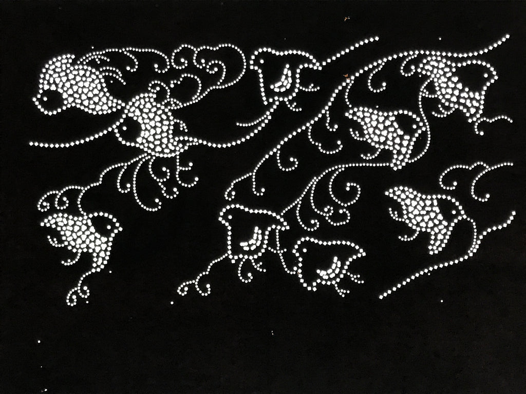 Antique Japanese Katagami Paper Kimono Stencil Katazome Chidori Plover Bird A845