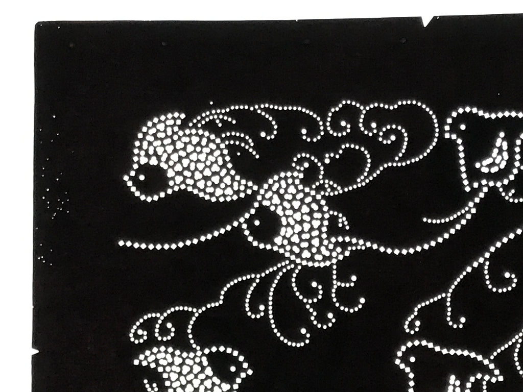 Antique Japanese Katagami Paper Kimono Stencil Katazome Chidori Plover Bird A845