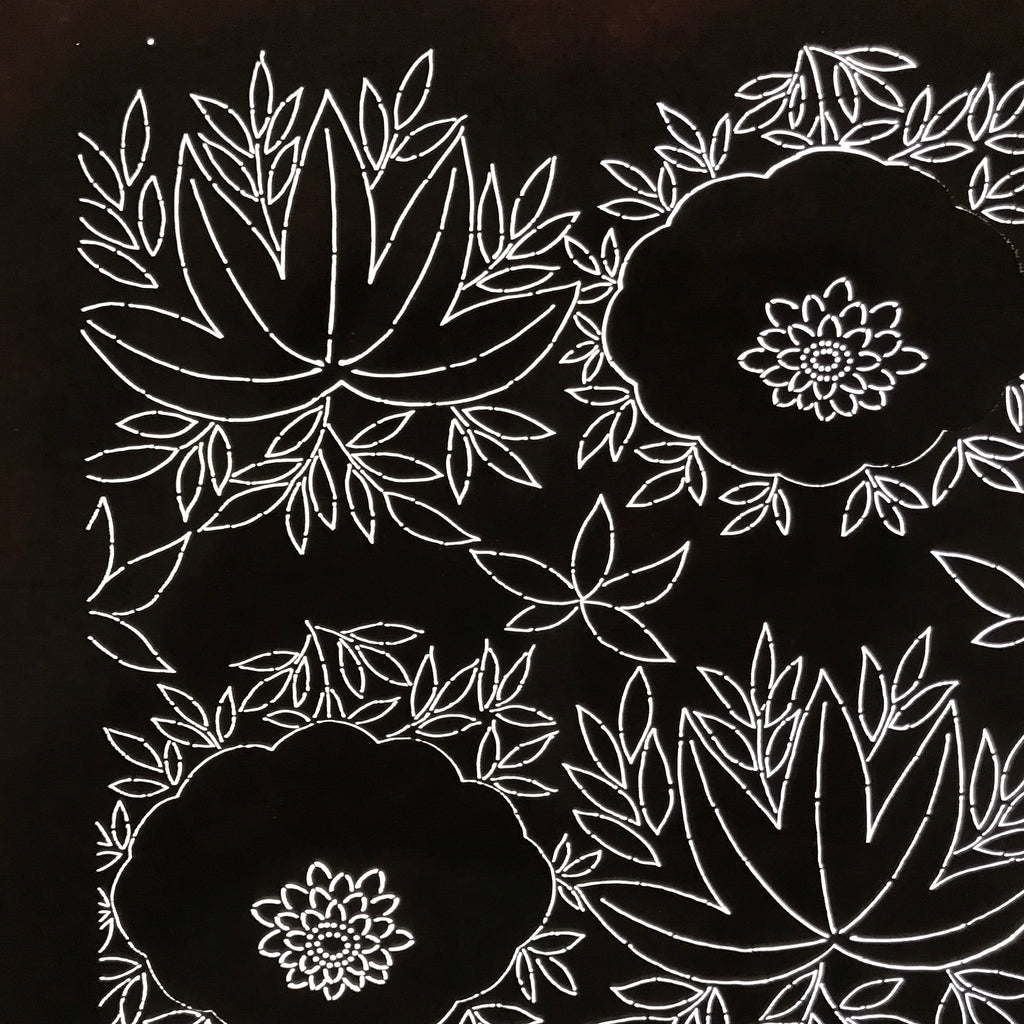 Antique Japanese Katagami Paper Kimono Stencil Katazome Chrysanthemum Base C942