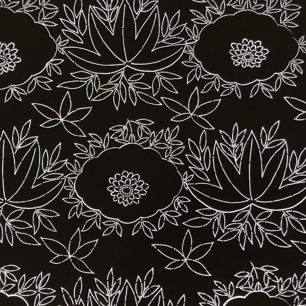Antique Japanese Katagami Paper Kimono Stencil Katazome Chrysanthemum Base C942