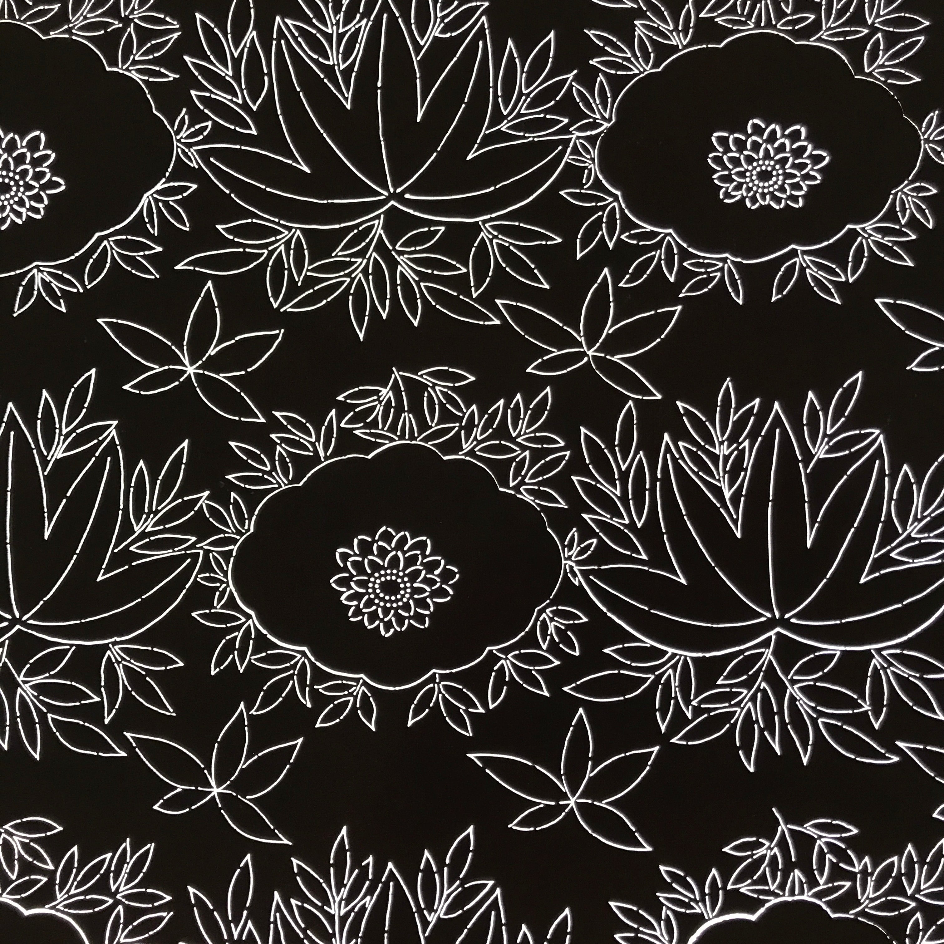 Antique Japanese Katagami Paper Kimono Stencil Katazome Chrysanthemum Base C942