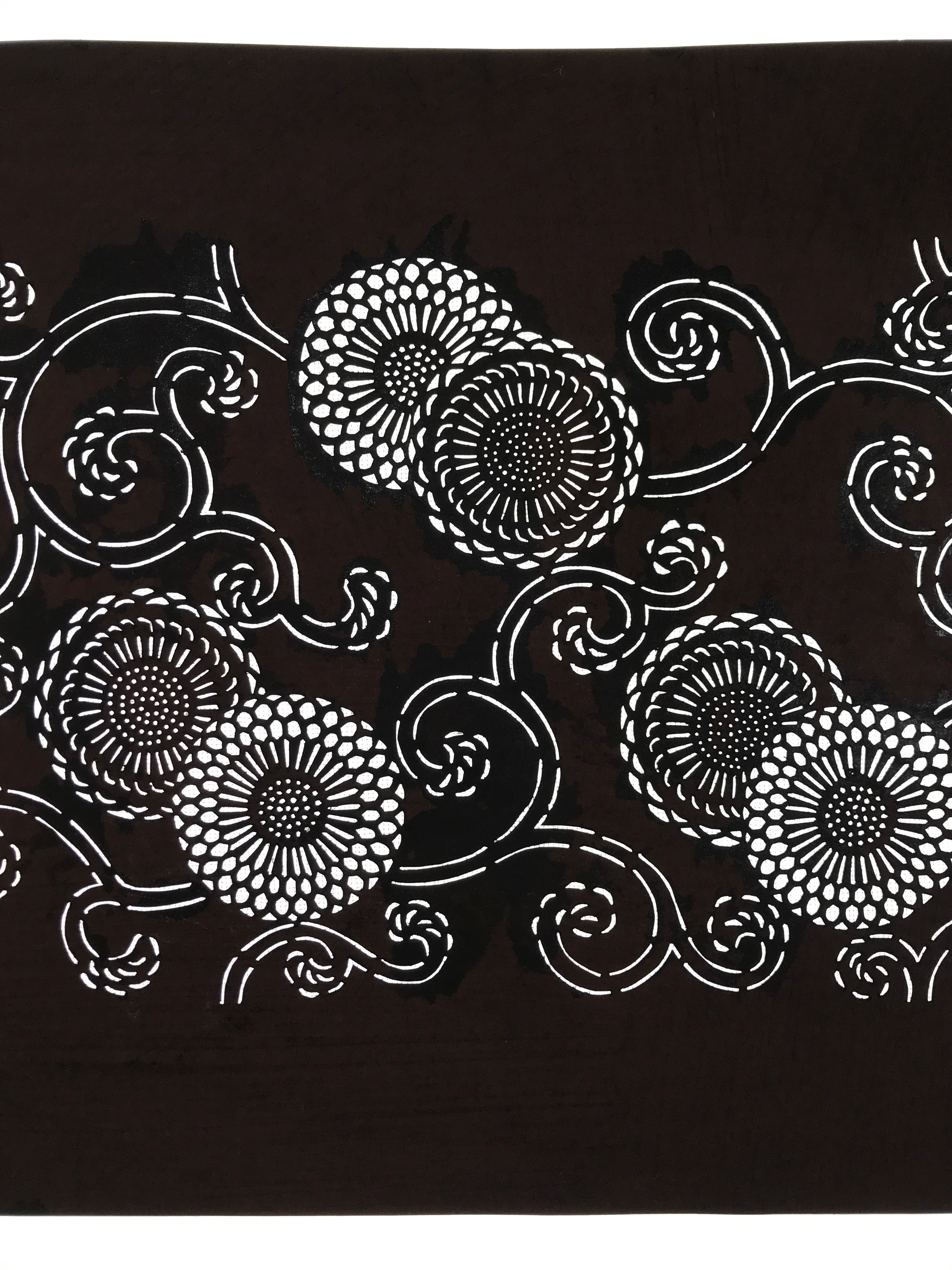 Antique Japanese Katagami Paper Kimono Stencil Katazome Chrysanthemum Kiku A658