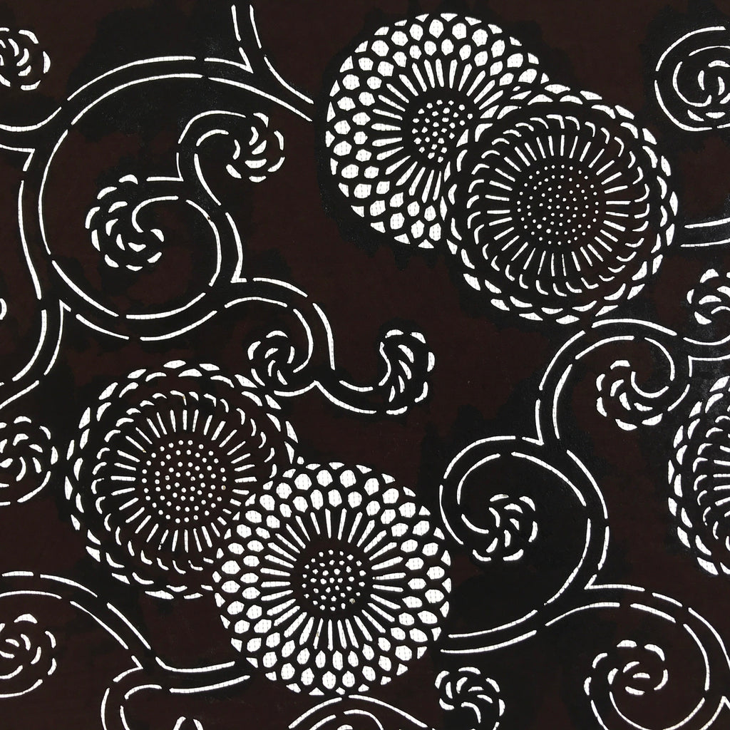 Antique Japanese Katagami Paper Kimono Stencil Katazome Chrysanthemum Kiku A658