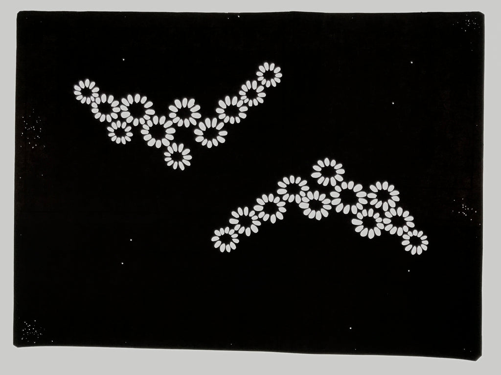 Antique Japanese Katagami Paper Kimono Stencil Katazome Chrysanthemum Kiku A839