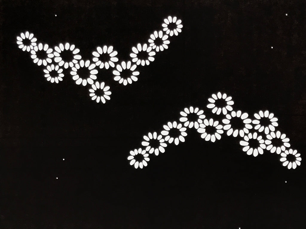 Antique Japanese Katagami Paper Kimono Stencil Katazome Chrysanthemum Kiku A839