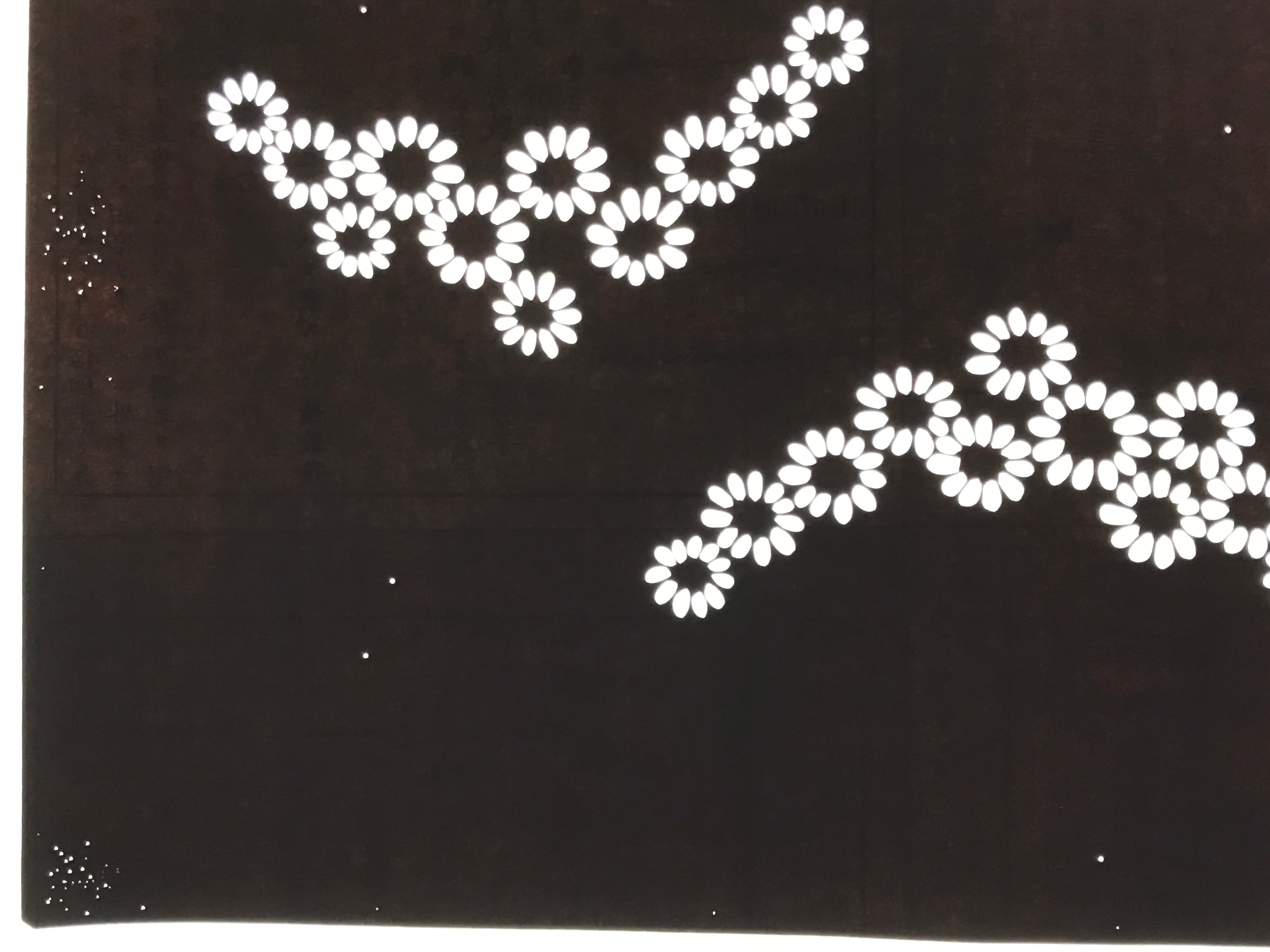 Antique Japanese Katagami Paper Kimono Stencil Katazome Chrysanthemum Kiku A839