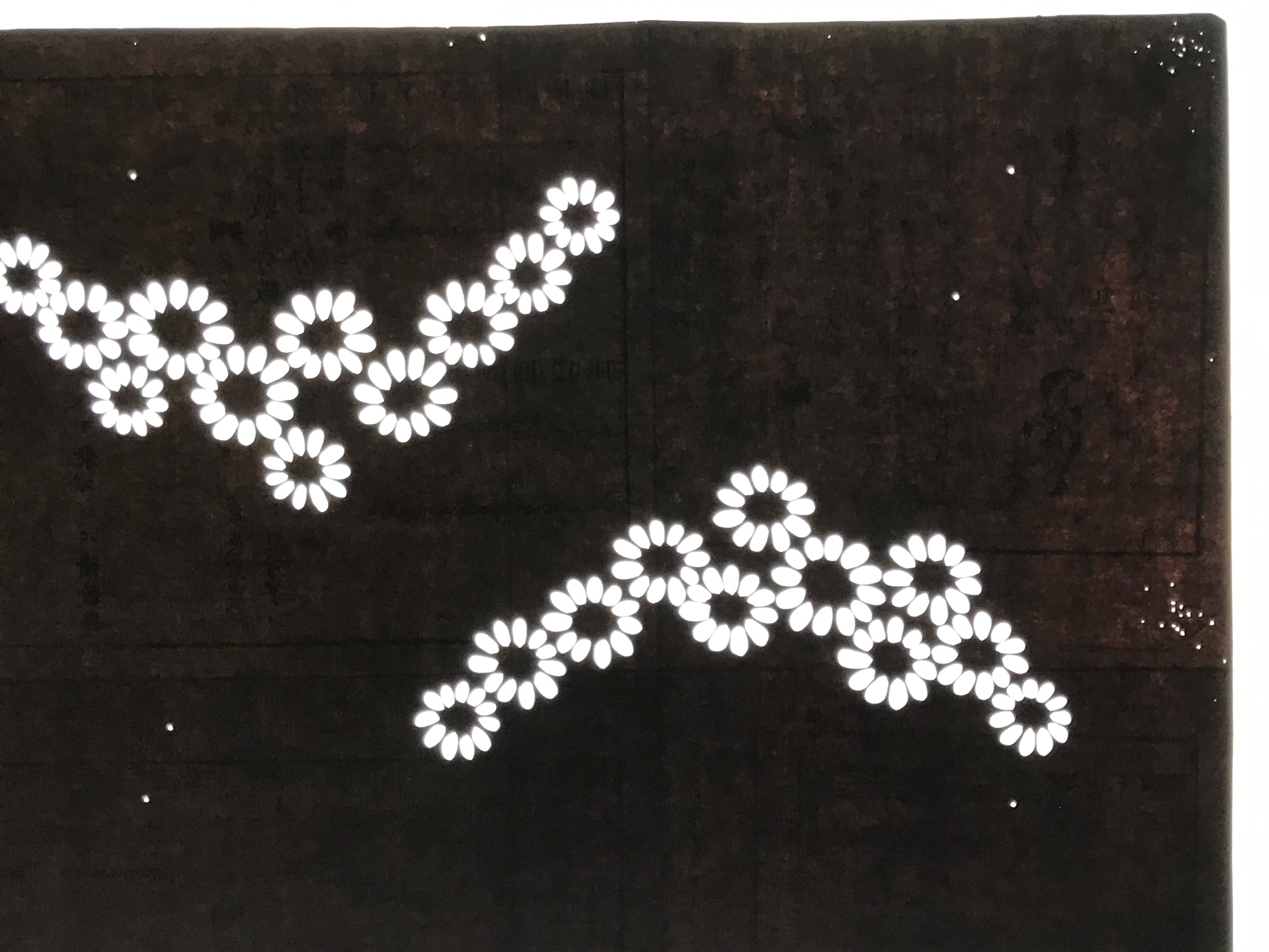 Antique Japanese Katagami Paper Kimono Stencil Katazome Chrysanthemum Kiku A839