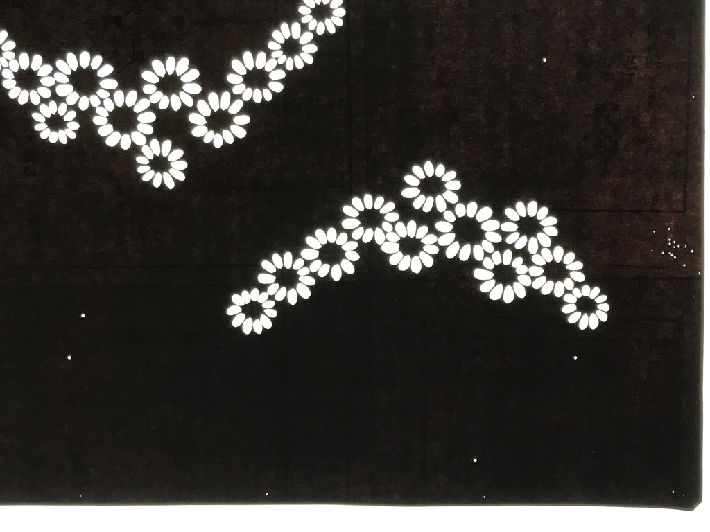 Antique Japanese Katagami Paper Kimono Stencil Katazome Chrysanthemum Kiku A839