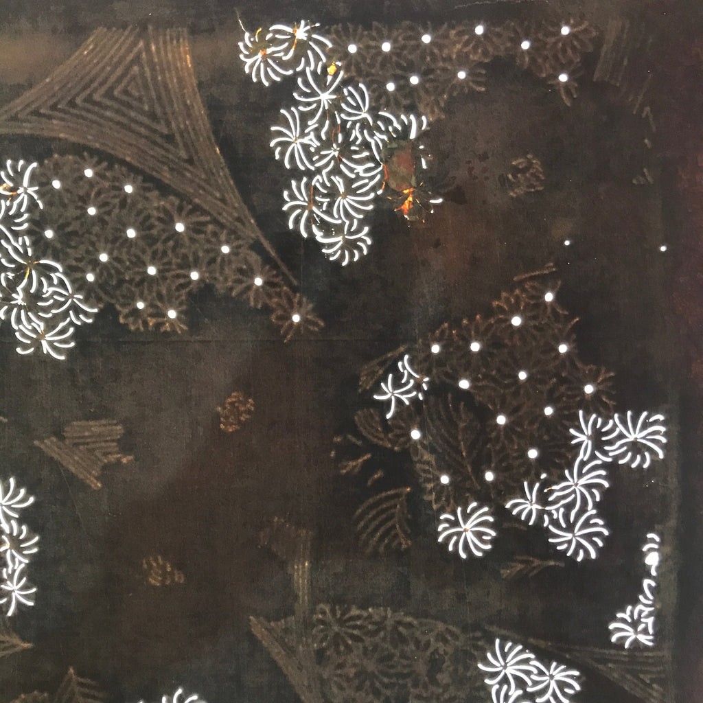 Antique Japanese Katagami Paper Kimono Stencil Katazome Chrysanthemum Kiku C915