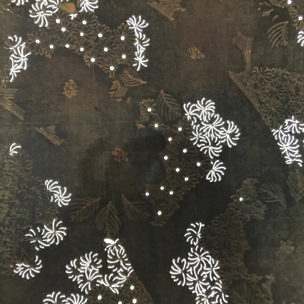 Antique Japanese Katagami Paper Kimono Stencil Katazome Chrysanthemum Kiku C915