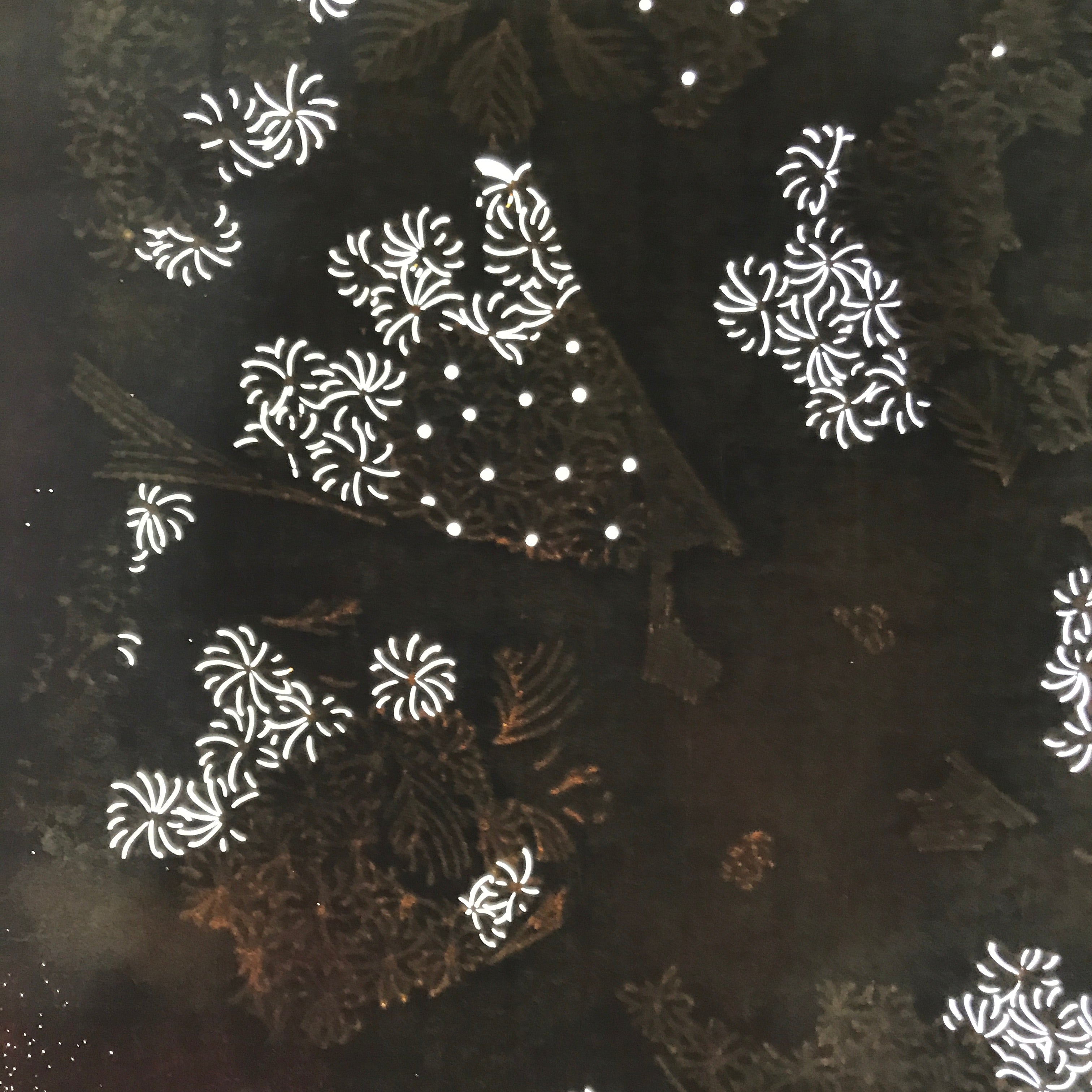 Antique Japanese Katagami Paper Kimono Stencil Katazome Chrysanthemum Kiku C915