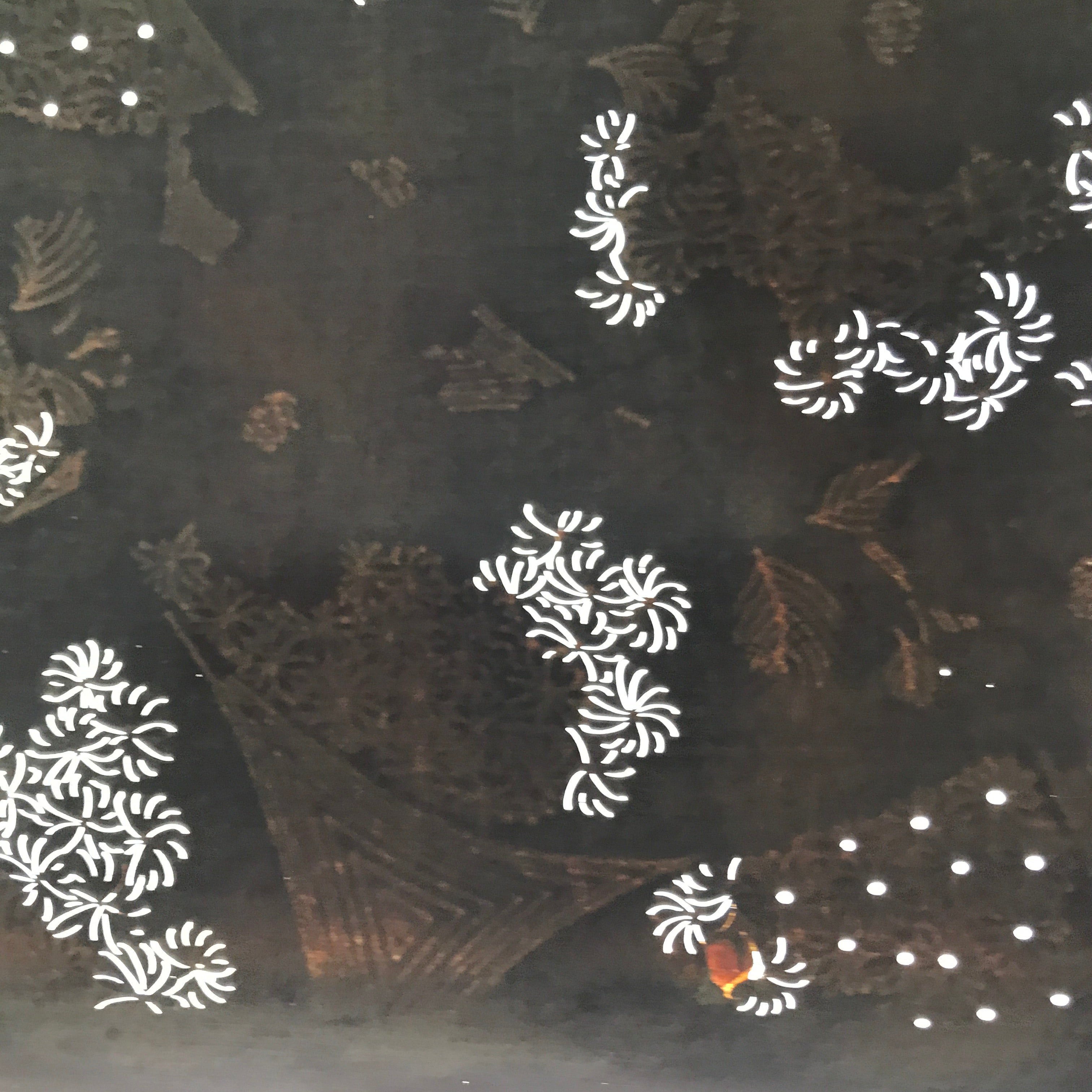 Antique Japanese Katagami Paper Kimono Stencil Katazome Chrysanthemum Kiku C915