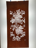 Antique Japanese Katagami Paper Kimono Stencil Katazome Chrysanthemum Peony C985