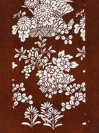 Antique Japanese Katagami Paper Kimono Stencil Katazome Chrysanthemum Peony C985