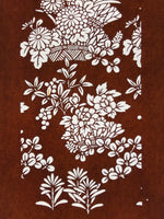 Antique Japanese Katagami Paper Kimono Stencil Katazome Chrysanthemum Peony C985