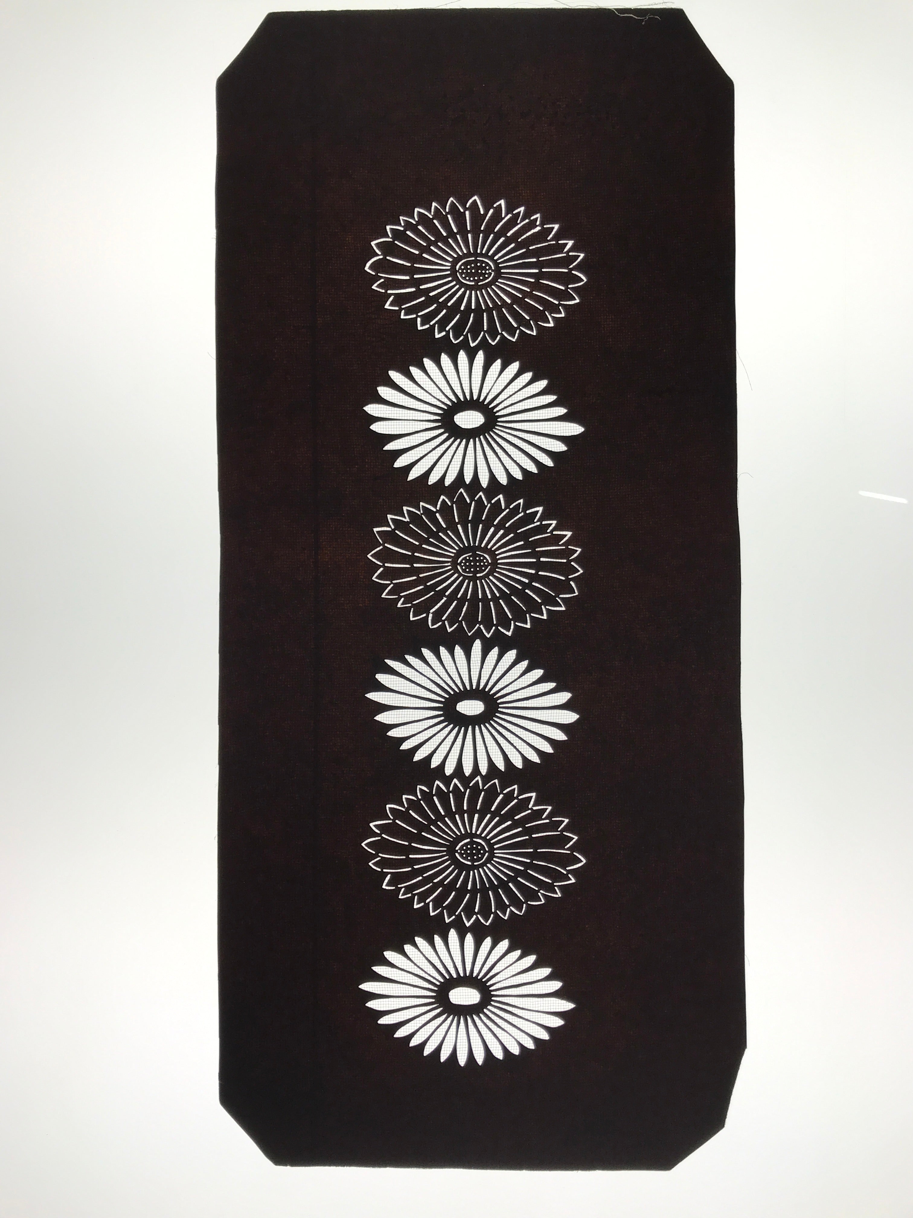 Antique Japanese Katagami Paper Kimono Stencil Katazome Chrysanthemums Kiku A804