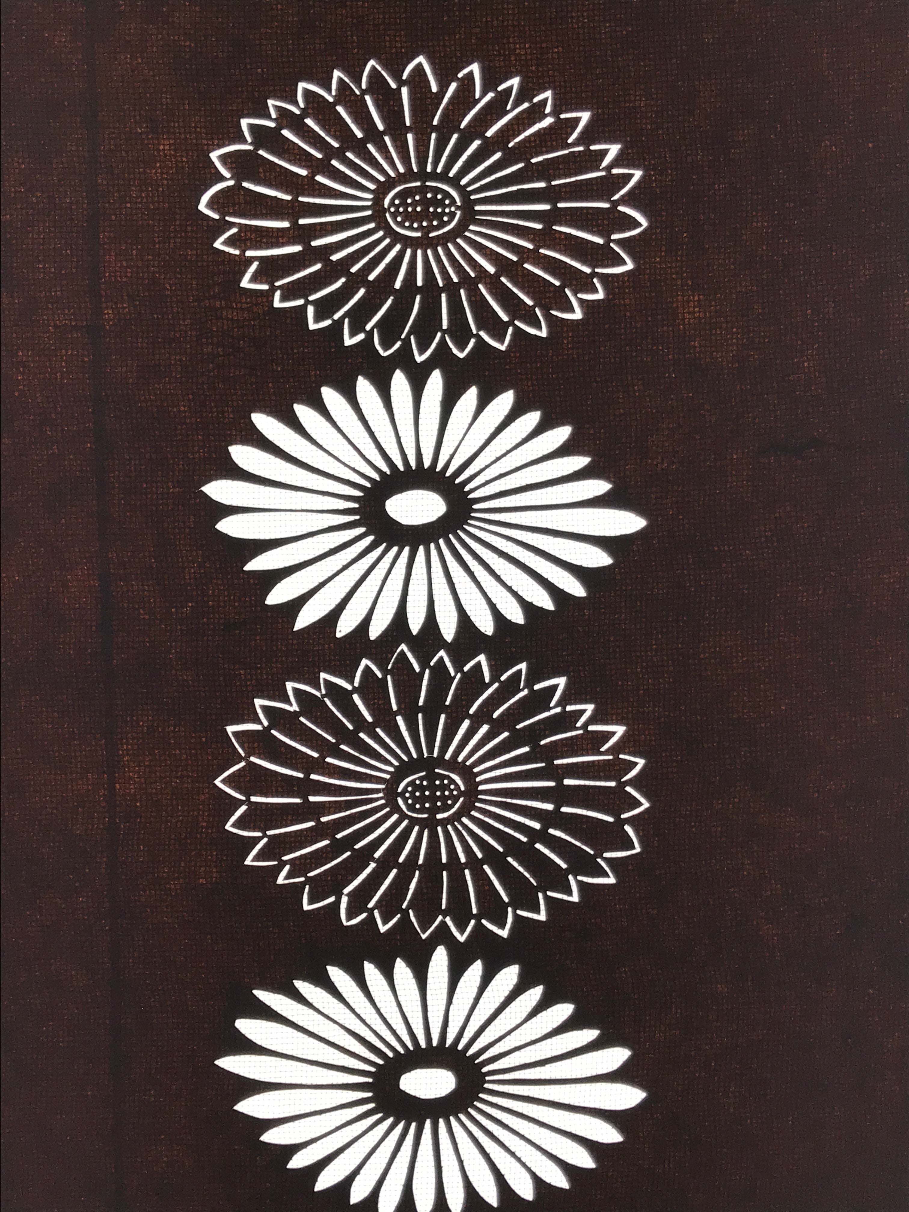 Antique Japanese Katagami Paper Kimono Stencil Katazome Chrysanthemums Kiku A804