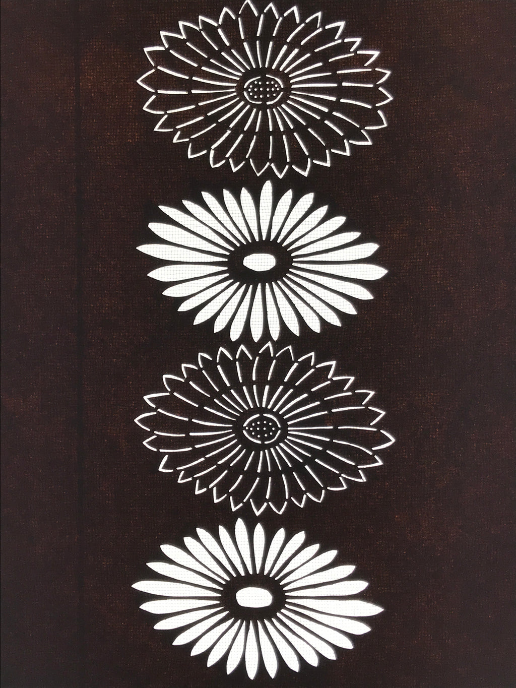 Antique Japanese Katagami Paper Kimono Stencil Katazome Chrysanthemums Kiku A804