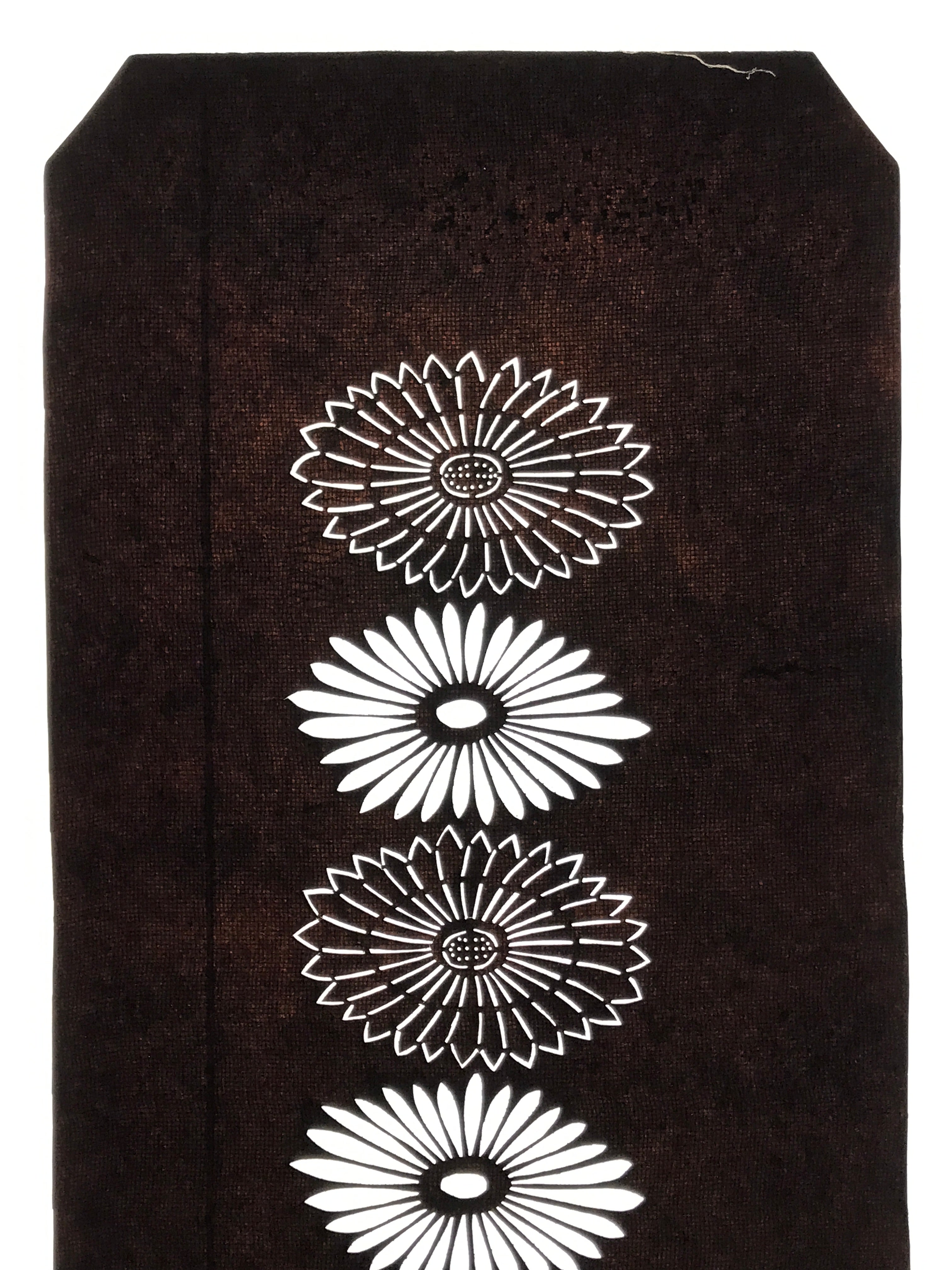 Antique Japanese Katagami Paper Kimono Stencil Katazome Chrysanthemums Kiku A804