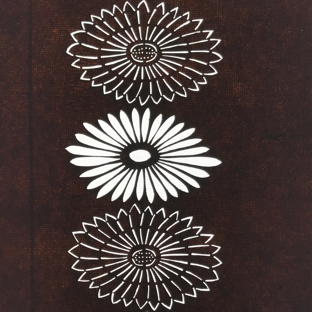 Antique Japanese Katagami Paper Kimono Stencil Katazome Chrysanthemums Kiku A804
