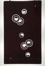 Antique Japanese Katagami Paper Kimono Stencil Katazome Circle Mon Pattern C934