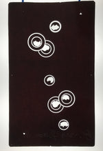 Antique Japanese Katagami Paper Kimono Stencil Katazome Circle Mon Pattern C934