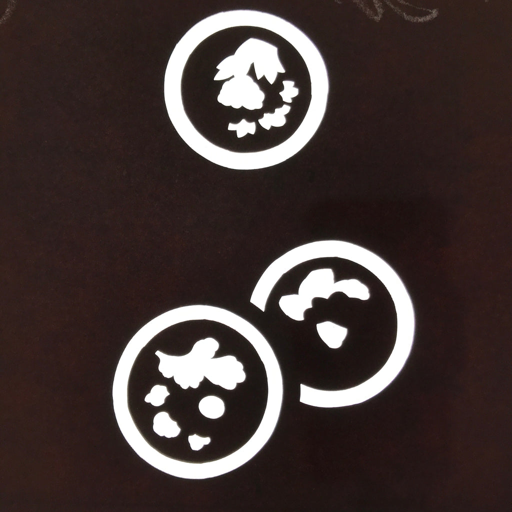 Antique Japanese Katagami Paper Kimono Stencil Katazome Circle Mon Pattern C936