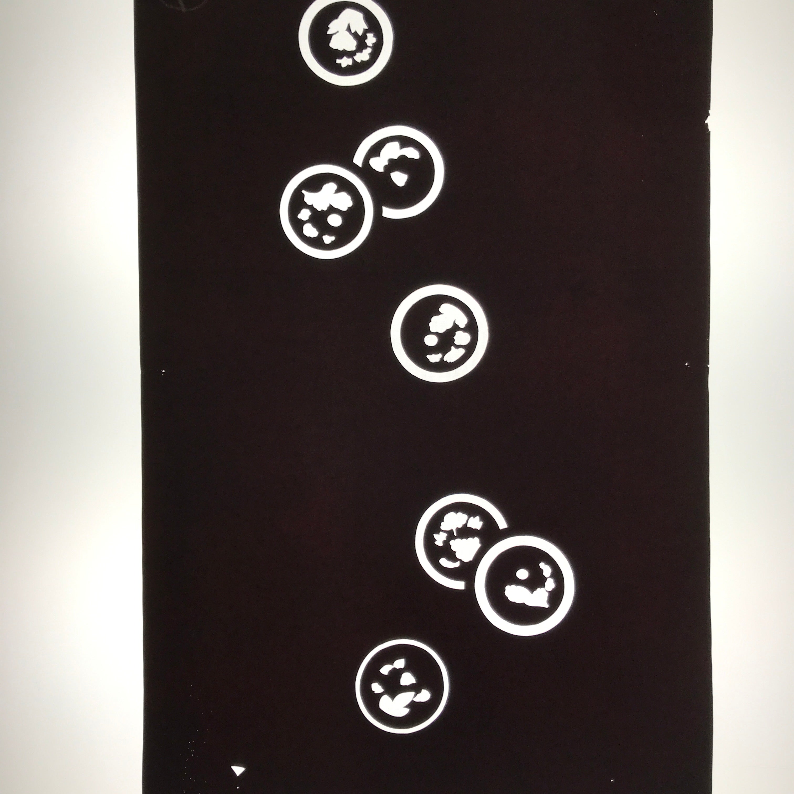 Antique Japanese Katagami Paper Kimono Stencil Katazome Circle Mon Pattern C936