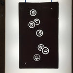 Antique Japanese Katagami Paper Kimono Stencil Katazome Circle Mon Pattern C936