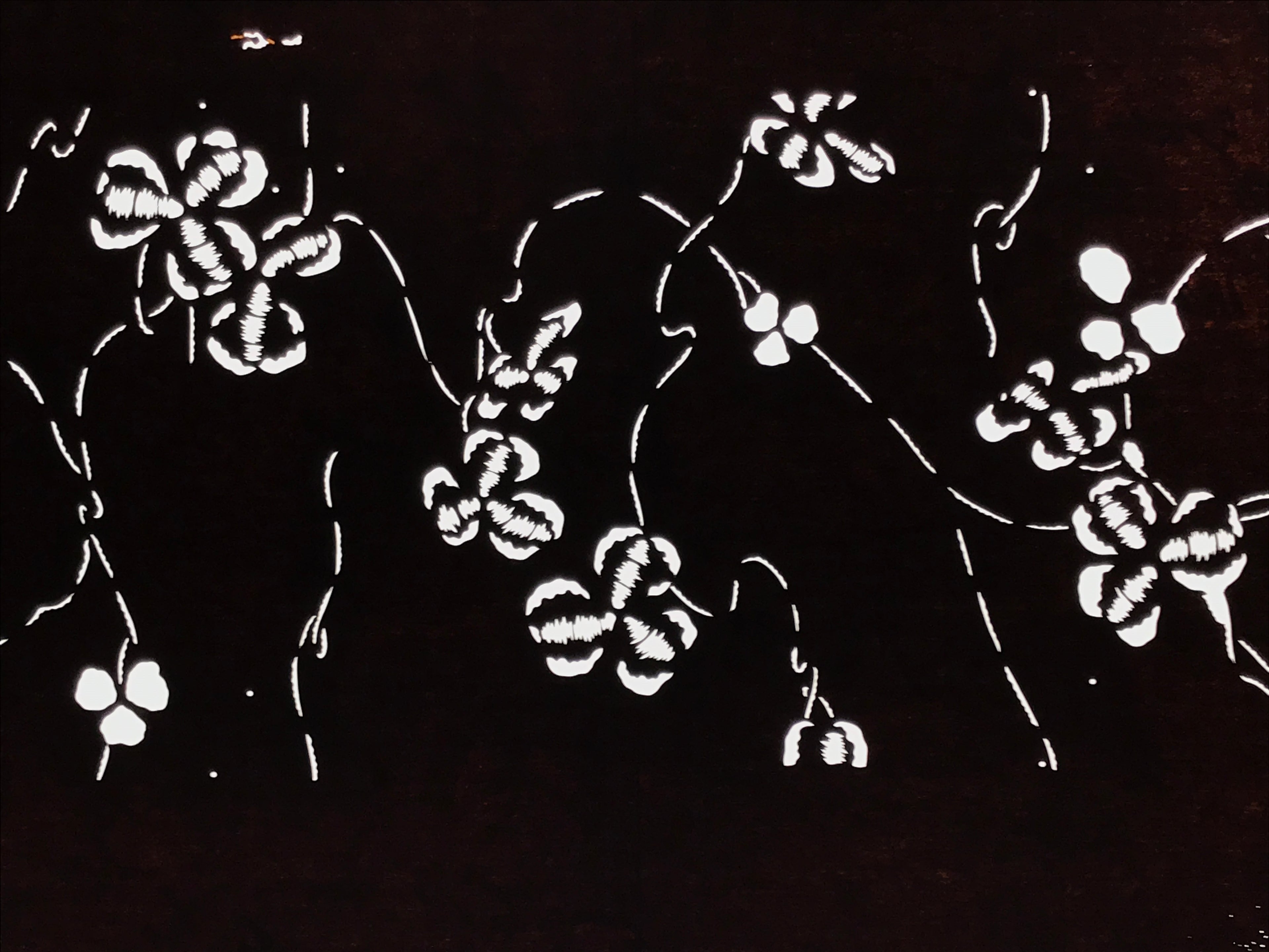 Antique Japanese Katagami Paper Kimono Stencil Katazome Clover Plant Design A877