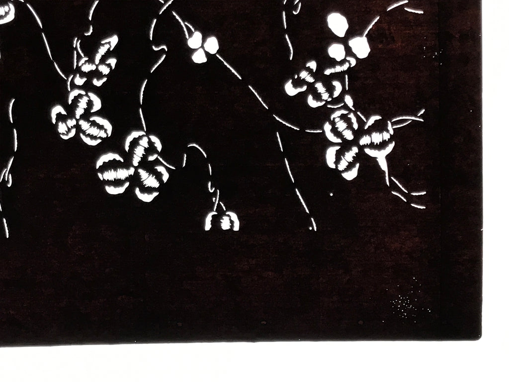 Antique Japanese Katagami Paper Kimono Stencil Katazome Clover Plant Design A877