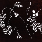 Antique Japanese Katagami Paper Kimono Stencil Katazome Clover Plant Design A877