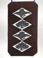 Antique Japanese Katagami Paper Kimono Stencil Katazome Crane Tsuru Pine A654