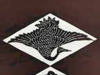 Antique Japanese Katagami Paper Kimono Stencil Katazome Crane Tsuru Pine A654