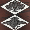 Antique Japanese Katagami Paper Kimono Stencil Katazome Crane Tsuru Pine A654