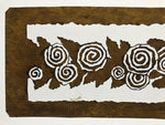 Antique Japanese Katagami Paper Kimono Stencil Katazome Curled Roses Bara A795