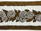 Antique Japanese Katagami Paper Kimono Stencil Katazome Curled Roses Bara A795