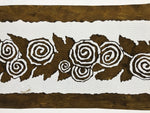 Antique Japanese Katagami Paper Kimono Stencil Katazome Curled Roses Bara A795