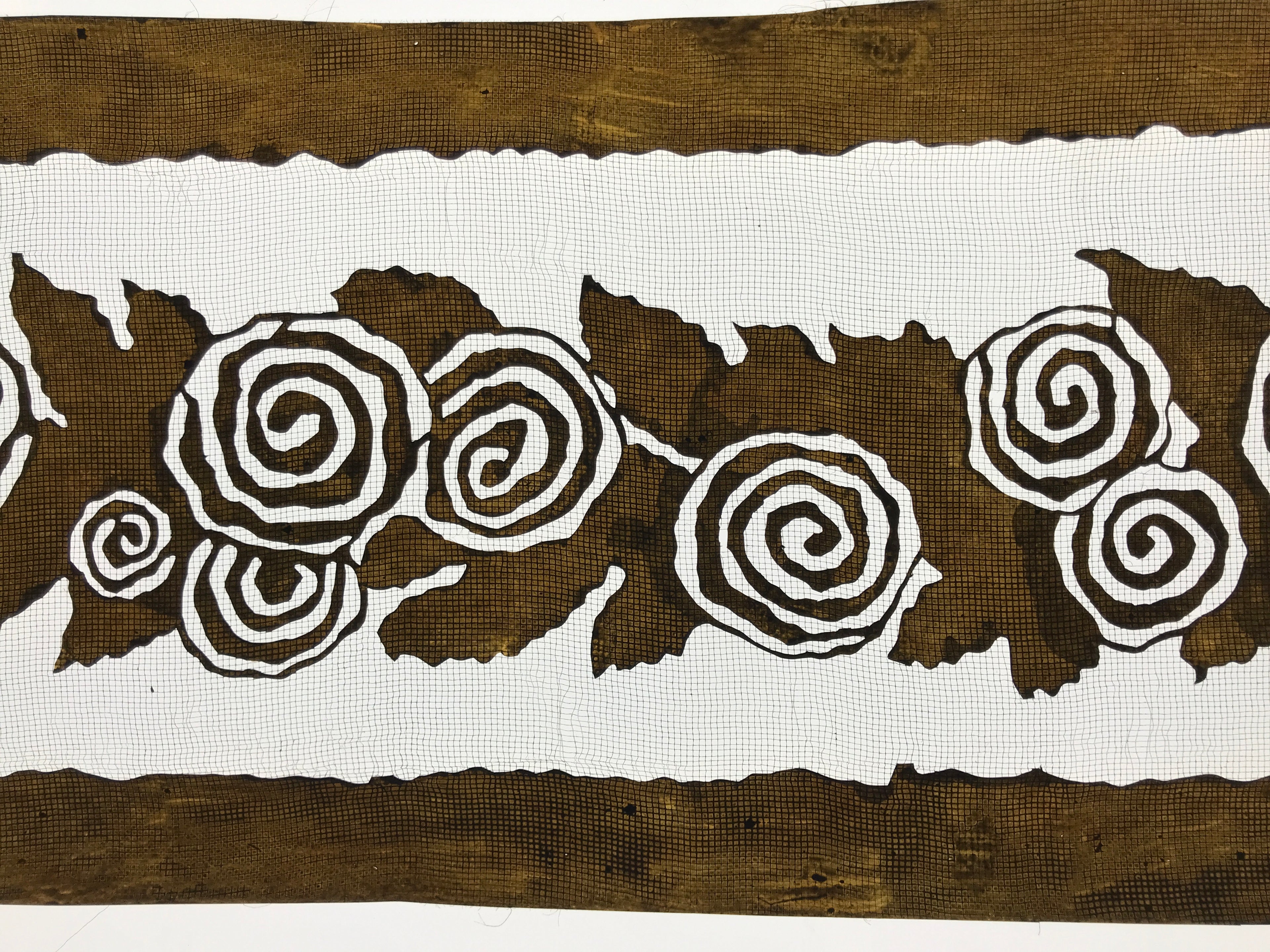 Antique Japanese Katagami Paper Kimono Stencil Katazome Curled Roses Bara A795